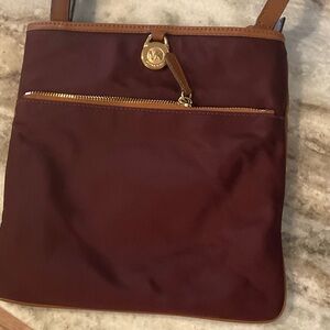 Michael Kors Wine Red Crossbody with Gold Details